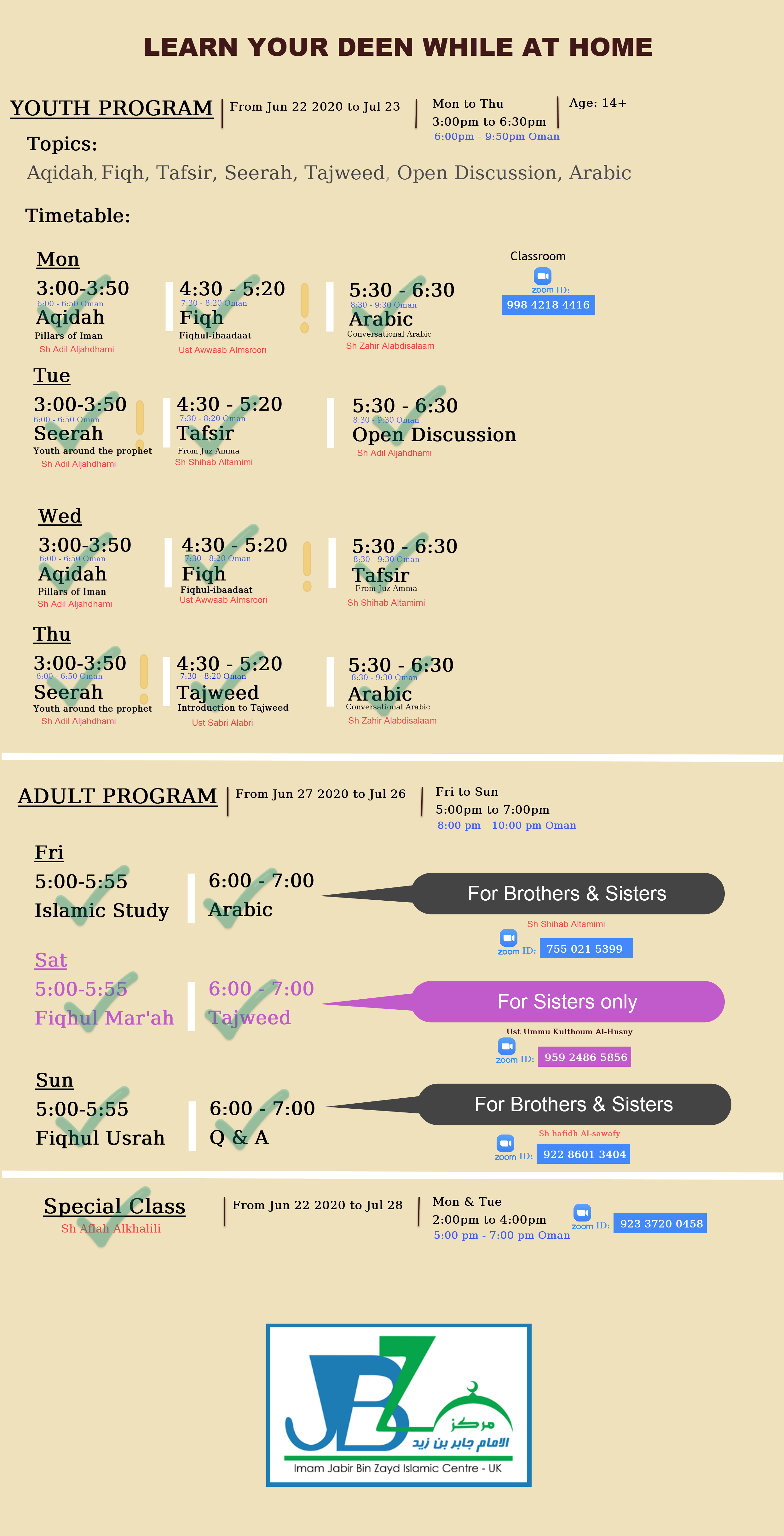 IJBZ online zoom classes jun jul 2020